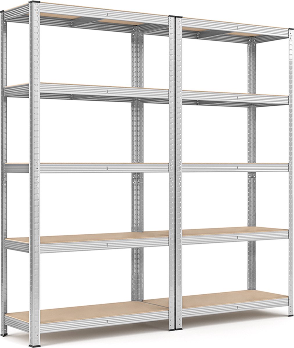 MAZAZU - Opbergrek - Stellingkast - Set van 2 - Extra sterk metaal - Opbergkast - Voorraadkast - 40x90x180