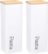 Relaxdays voorraadpot met deksel, set van 3, 600 ml, rechthoekige bewaarpotten, luchtdicht, transparant/zilver