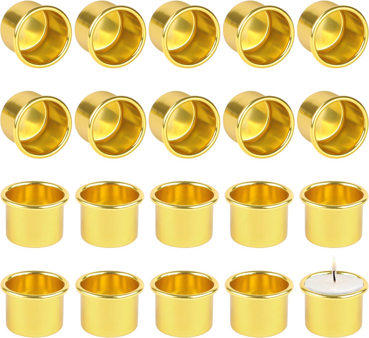 La'Moussawi ® Elegante Gouden Mini-Kaarsenhouders voor Tafeldecoratie en Feestelijke Gelegenheden