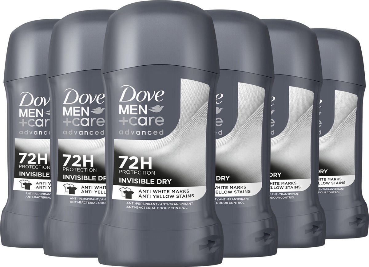 Dove Men+Care - Deodorant Stick - Advanced- Invisible Dry - 6 x 50 ml - Voordeelverpakking