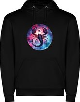 Zwarte unisex hoodie met “ Kleurrijke Sterrenbeeld Schorpioen – Astrologie – Horoscoop – Zodiac Signs “ Print Full Color merk Roly maat L