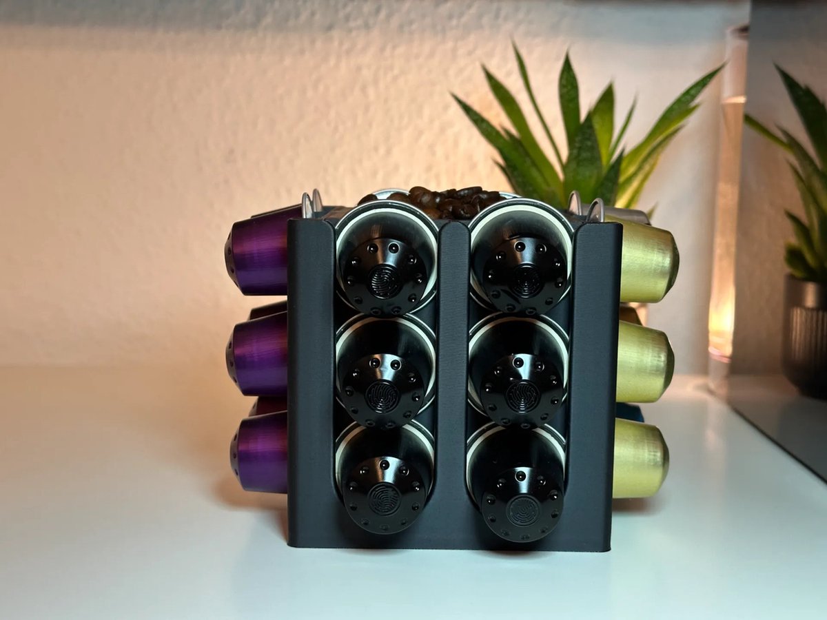 Nespresso Capsulehouder met Koffiebonenbak - Zwart