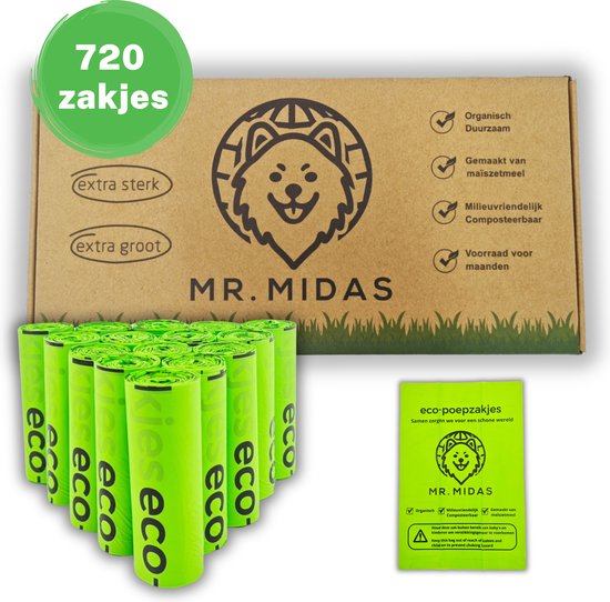 Hondenpoepzakjes 720 stuks - 100% Biologisch afbreekbaar - extra stevig - Poepzakjes Hond