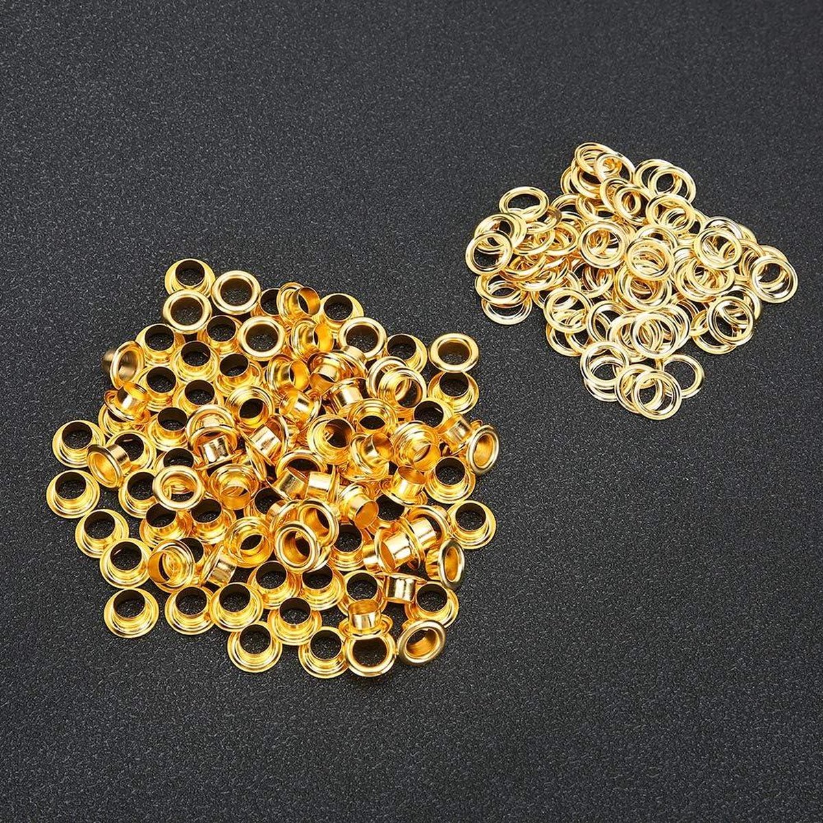 100 Stuks Metalen Doorvoertules Kit, Schoenoogjes Doorvoersets, Messing Oogjes met Ringen voor Stof, Kleding, Riemen, Tassen, Schoenen Oogjes, Tag, Doe-het-zelf Lederen Ambacht