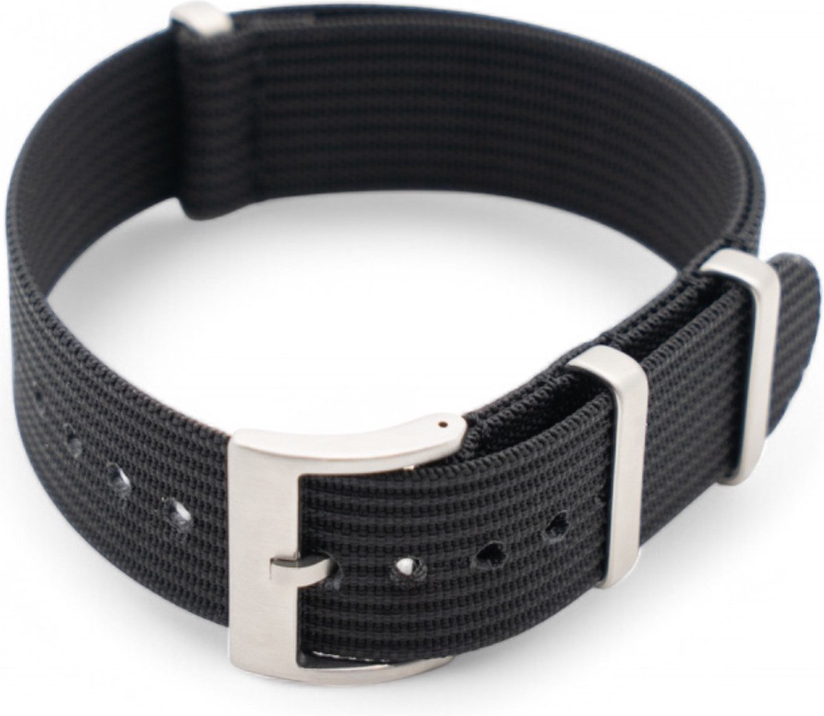 Watch Mates - Premium NATO Strap - Nylon - Zwart - 20 mm - Gratis Tool Pushpins