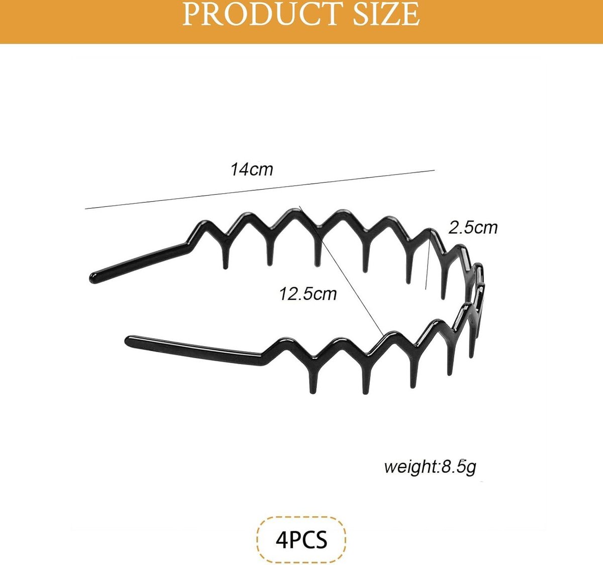 Lot De 10 Bandeaux Élastiques Zigzag + 4 Barrettes - Antidérapants, Pour Cheveux Ondulés | Femmes, Filles, Hommes - 8