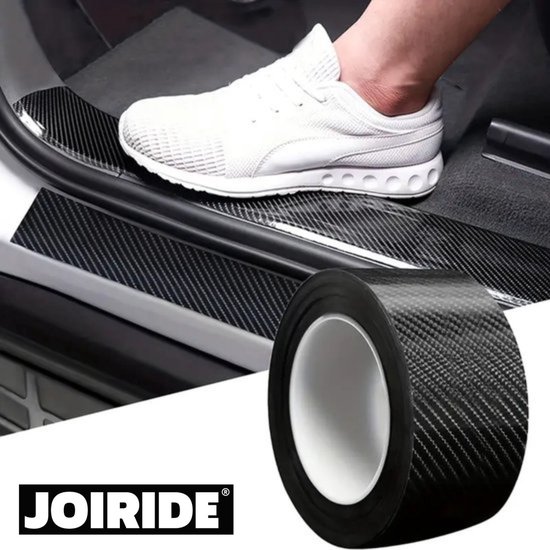 Protection Seuil Porte Voiture 4 Pièces Carbone - Film Protecteur Pas De Porte Adhésif, Anti-Rayures Compatible Multi-Modèles