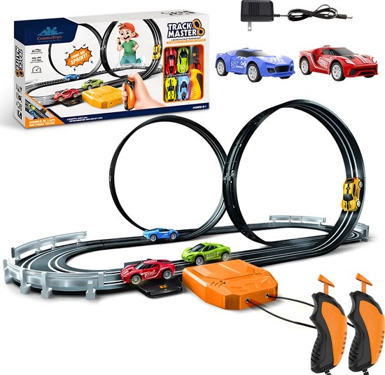 CosmoToys Elektrische Racebaan - Auto Speelgoed - voor Kinderen - Kinderspeelgoed - Autobaan Speelgoed - 3.9M Lang