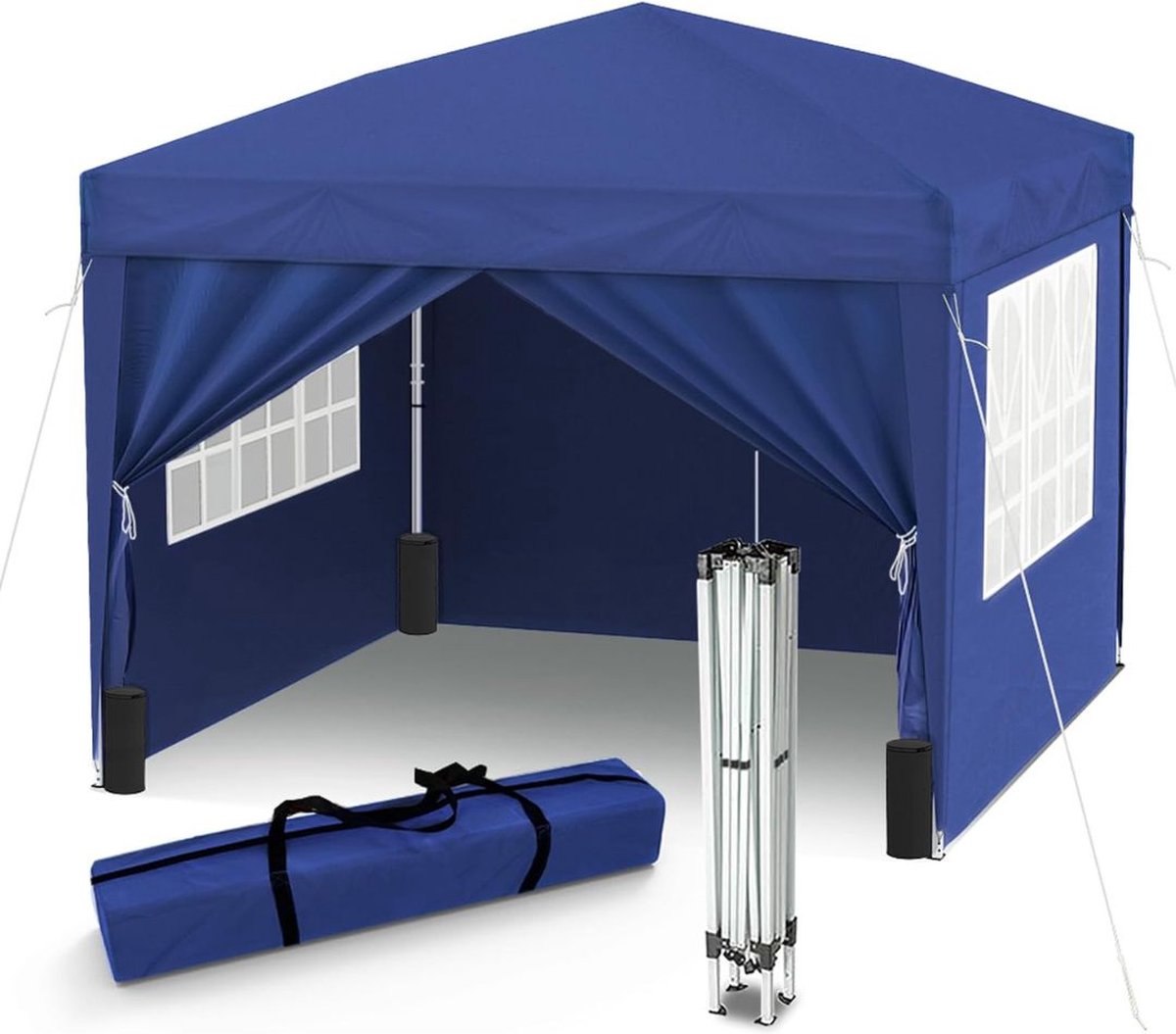 VELTRR® Paviljoen - Easy up Partytent Opvouwbaar - Overkapping - 3x3m - Blauw