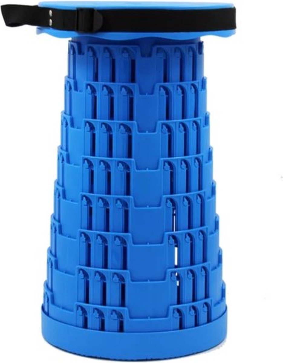 Opvouwbare Campingkruk - Telescoop kruk - opvouwbaar - kruk - Lichtgewicht Festival Stoel - Draagbare en Verstelbare Klapkruk voor Outdoor & Reizen - Tot 44 cm - Blauw