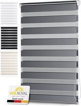 Store double enrouleur Sol Royal - montage sans perçage ni vis - SolDecor DL2 gris clair 150x80cm