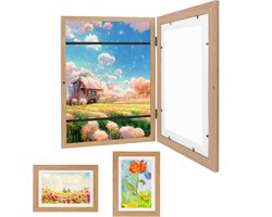 Wissellijst Kindertekening - Fotolijst - Luxe fotolijst voor kindertekeningen - Kunstlijst - Wissellijst – Tekeningen – A4 - 33 x 24,5 x 2,51 cm – Hout Kleur - Moederdag - Cadeau