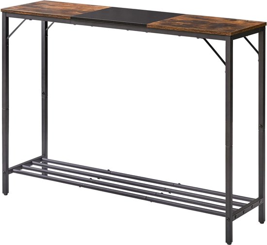 YMYNY Consoletafel, sofatafel van gehard glas, industriële ingang voor