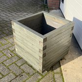 AMISHOUT - Vierkante plantenbak van hout 50x50x50 cm - antraciet - bloembak buiten