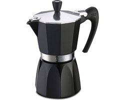 G.A.T. Italia Fashion Zwart Moka Percolator 9 kops - 450ml - Made in Italy