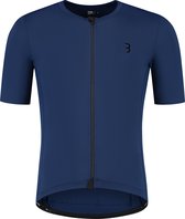 BBB Cycling Essence Fietsshirt Heren Korte Mouw - 15-25 °C - Ademend MTB en Wielrenshirt met 3 Achterzakken - Donker Blauw