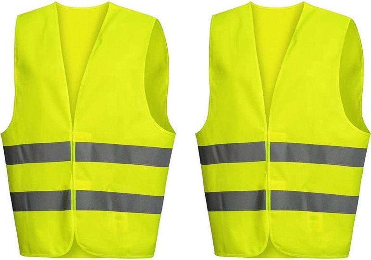 Doodadeals® - 2x Veiligheidshesje XXL voor Volwassenen – Veiligheidsvest – Auto – Gele Hesjes – Extra groot