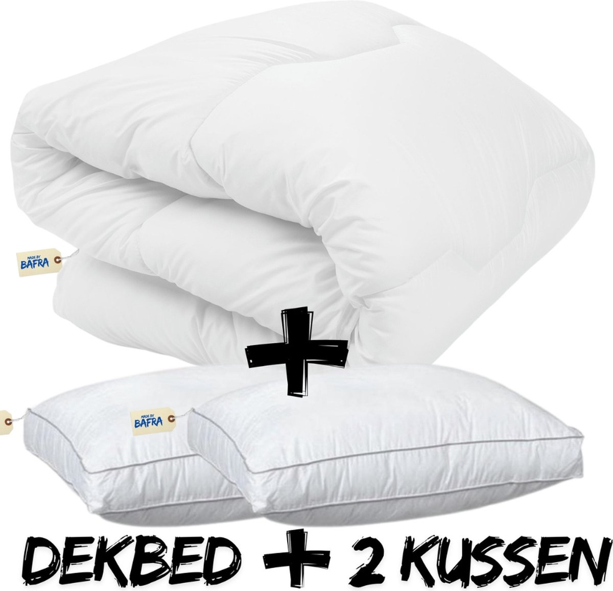 Bafra dekbed set - All Year Dekbed - Dekbed met hoofdkussen - Antiallergische Dekbed 260x220 cm - Box hoofdkussen - Ultra soft imitatie dons