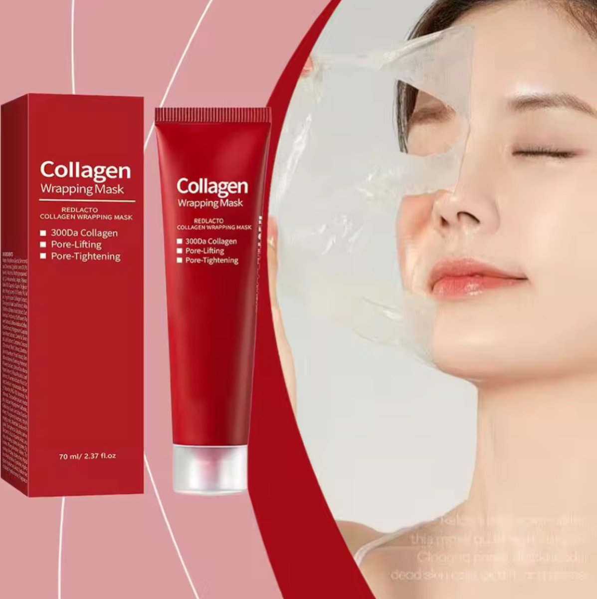 Goedkoopste Collageen 100 doorzichtige masker met diepe werking. Hydraterende diepe reiniging en verstevigend gezichtsmasker. BESTSELLER