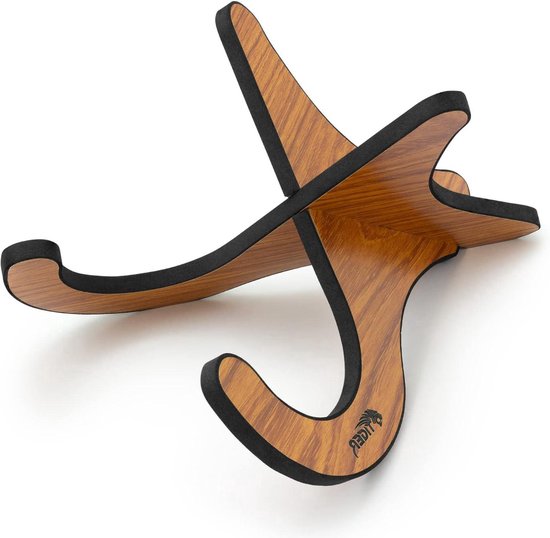 Linrax US1 Ukelele Standaard Vloer, Universele Houten Vioolstandaard met Zachte Rubber, Ukelele Stand voor Ukulele Viool Banjo Mandoline, Ukelelehouder en Vioolhouder, Draagbare Vloerstandaard
