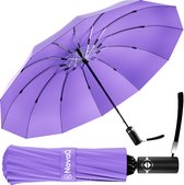 Bol.com NovaQ Stormparaplu Opvouwbaar met Beschermhoes - Grote Paraplu 110 CM - Automatisch Uitklapbaar - Windproof tot 100 KM P/U aanbieding