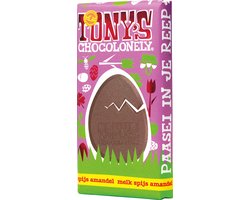 Tony's Chocolonely Melk Chocolade Reep Pasen - Spijs Nootjes Amandel - Paas Cadeau - Paascadeautjes voor Kinderen - Fairtrade Choclade - 180 gram Tony's Chocolonely Melk Chocolade Reep Pasen - Spijs Nootjes Amandel - Paas Cadeau - Paascadeautjes voor Kinderen - Fairtrade Choclade - 180 gram