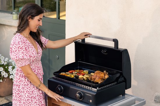 Campingaz Onyx 2 Plancha tafelbarbecue – draagbare barbecue – 2080 cm² kookoppervlak – 10 jaar garantie op de branders en bakplaat – Zwart van Campingaz — afbeelding 3