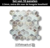 123plaktegels - 10 pièces - panneaux muraux carreaux autocollants panneaux muraux carrelage autocollants cuisine salle de bain - PVC - autocollant - 30,5 x 30,5 cm - carrelage adhésif Cubique vision