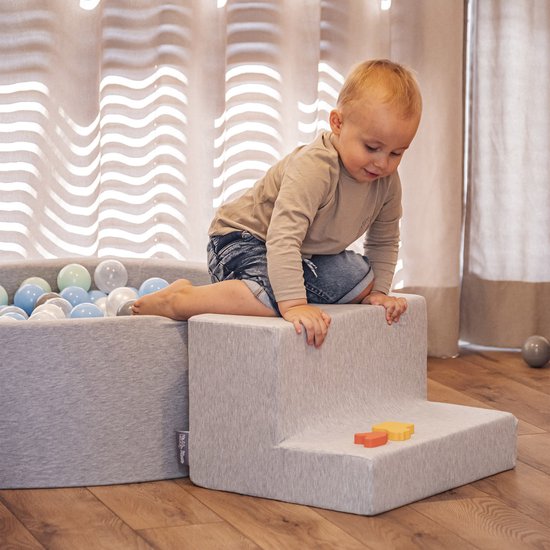 KiddyMoon Speeltuin Fluweel Gemaakt Van Schuim Met Fluweel Rond Ballenbad (300 Ballen) Ballenkuilen Voor Baby's Speelbad Hindernisbanen, Bosgroen: Licht Groen/Geel/Turkoois/Oranje/Donker Roze/Violet