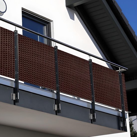 Balkon Privacy Scherm 90 x 200 cm Balkon Privacy Screen Tuinhek Windscherm, Balkonhoes Makkelijk te Installeren, zonder boren voor Tuin, Terras, Outdoor, Balkonomranding, Blauw