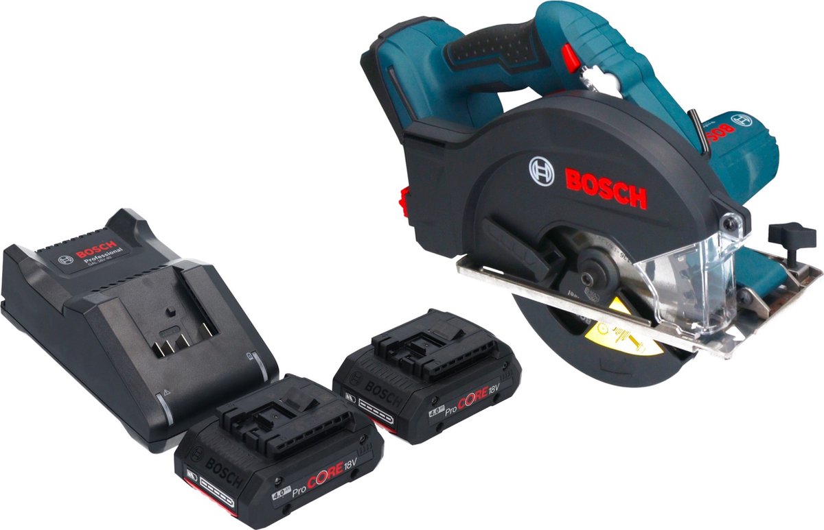 Bosch GKM 18V-50 Professionele accu metaalcirkelzaag 18 V 136 mm borstelloos + 2x ProCORE accu 4.0 Ah + lader
