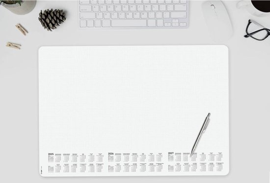 SIGEL HO305 papieren bureauonderlegger, ca. DIN A2, met 3-jaarkalender, dag- en weekplanner, 52 vellen, vegan, gemaakt van duurzaam papier
