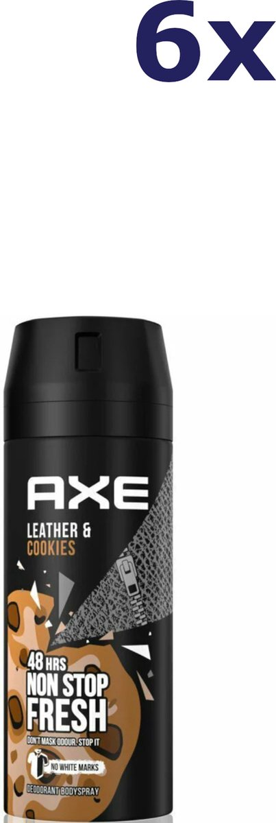 6x Axe deospray leather and cookies 150ML