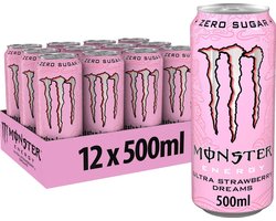 Monster Energy Ultra 12x 500ml Strawberry Dreams (Voordeel Verpakking)