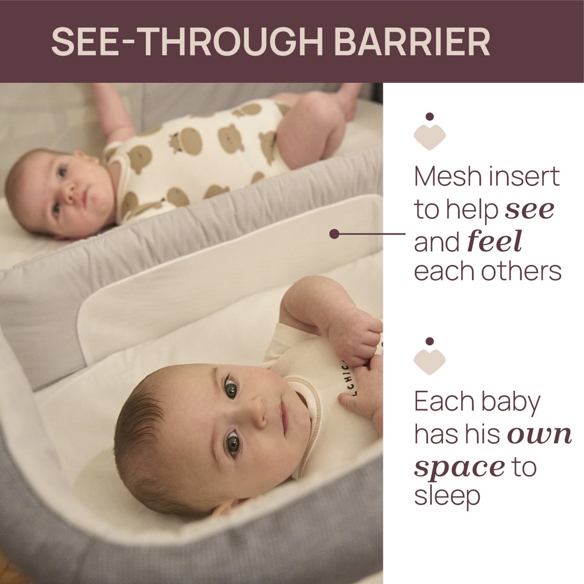 Chicco - Co-sleeper - Next2Me Twins - Magnet Grey – foto 3