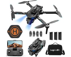 Logivision XT606 PRO Drone - Drone met 4K Camera - Mini drone - Drones - Voor Kinderen/Volwassenen - Buiten/Binnen - Tot 90 Minuten Vliegen - Inclusief Opbergtas, Landing pad, 3 Batterijen