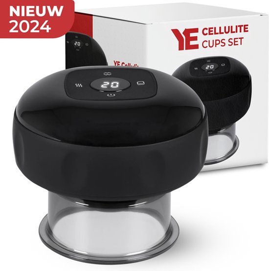 Foto: Fasciq cupping set 4 siliconen cups met grip bindweefselmassage spierherstel cellulite behandeling massage huidverbetering