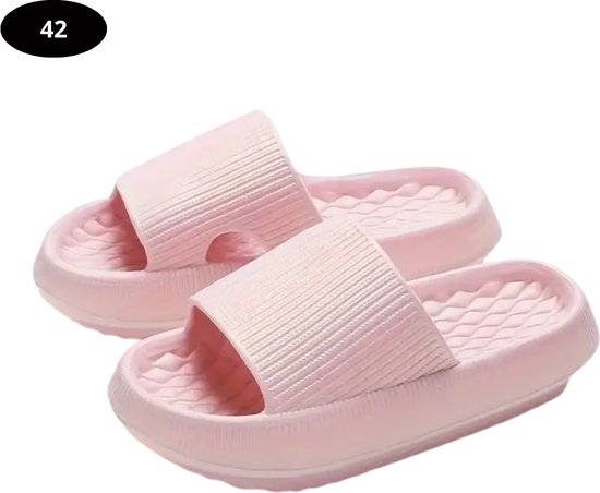 Chaussons de bain femme Bovista - Confortables - Tongs - Sauna - Été - Rose - Taille 42