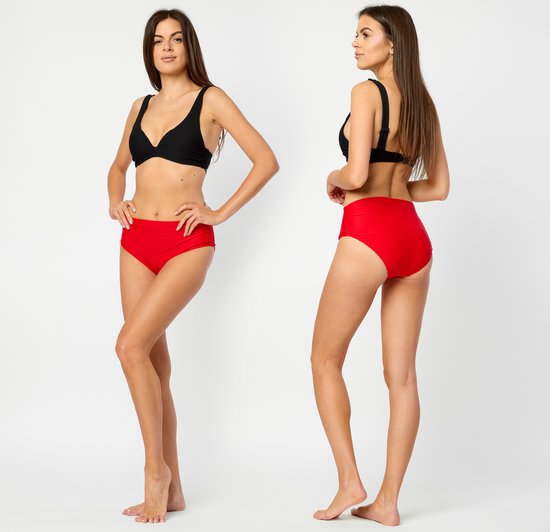 Bellivalini Dames Zwembroek - Bikinibroekje - Elastische tailleband - Polyamide & Elastaan – Zwart – L - BLV-VO-M72W