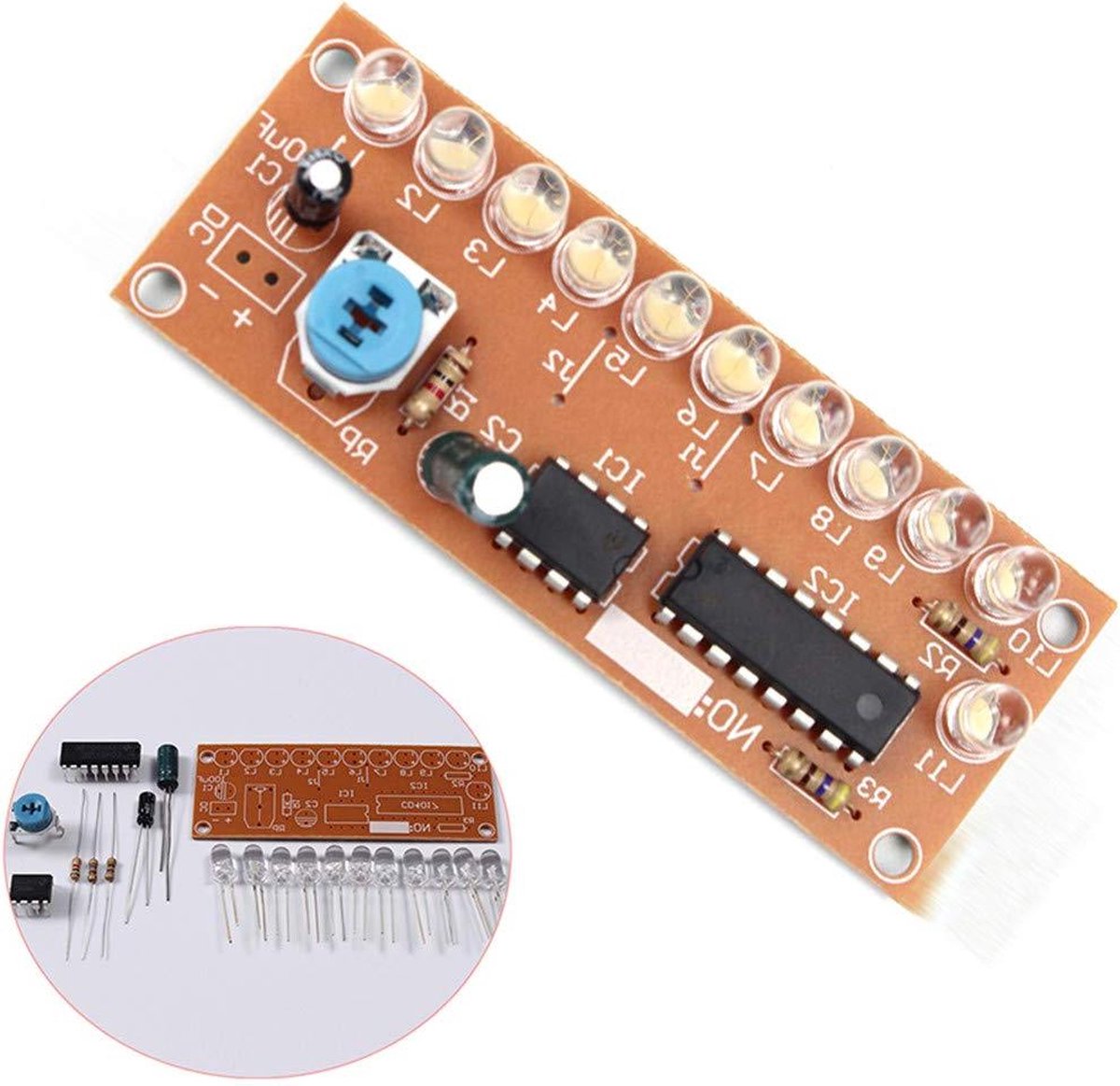 DIY NE555 + CD4017 Elektronica Kit Strobe Light Water Licht Vloeistof LED Module Kit voor Elektronische Productie Training