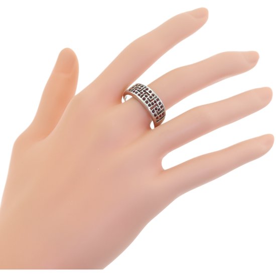 Behave - Ring - Bague argentée avec pierres de cristal rouges - Sans nickel - Design de Luxe