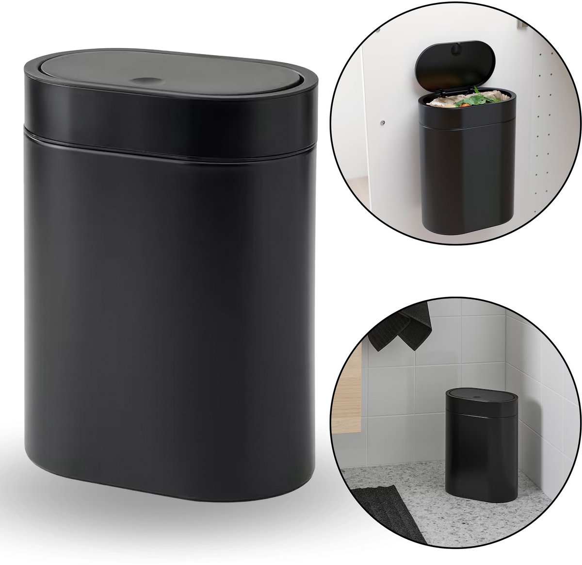 BROGRUND Zwarte mand met drukknopdeksel 4l IKEA