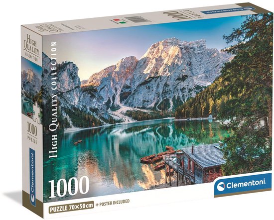 Clementoni – Puzzel – 1000 Stukjes – Emerald Lake Braies – Puzzel Voor Volwassenen – High Quality Collection