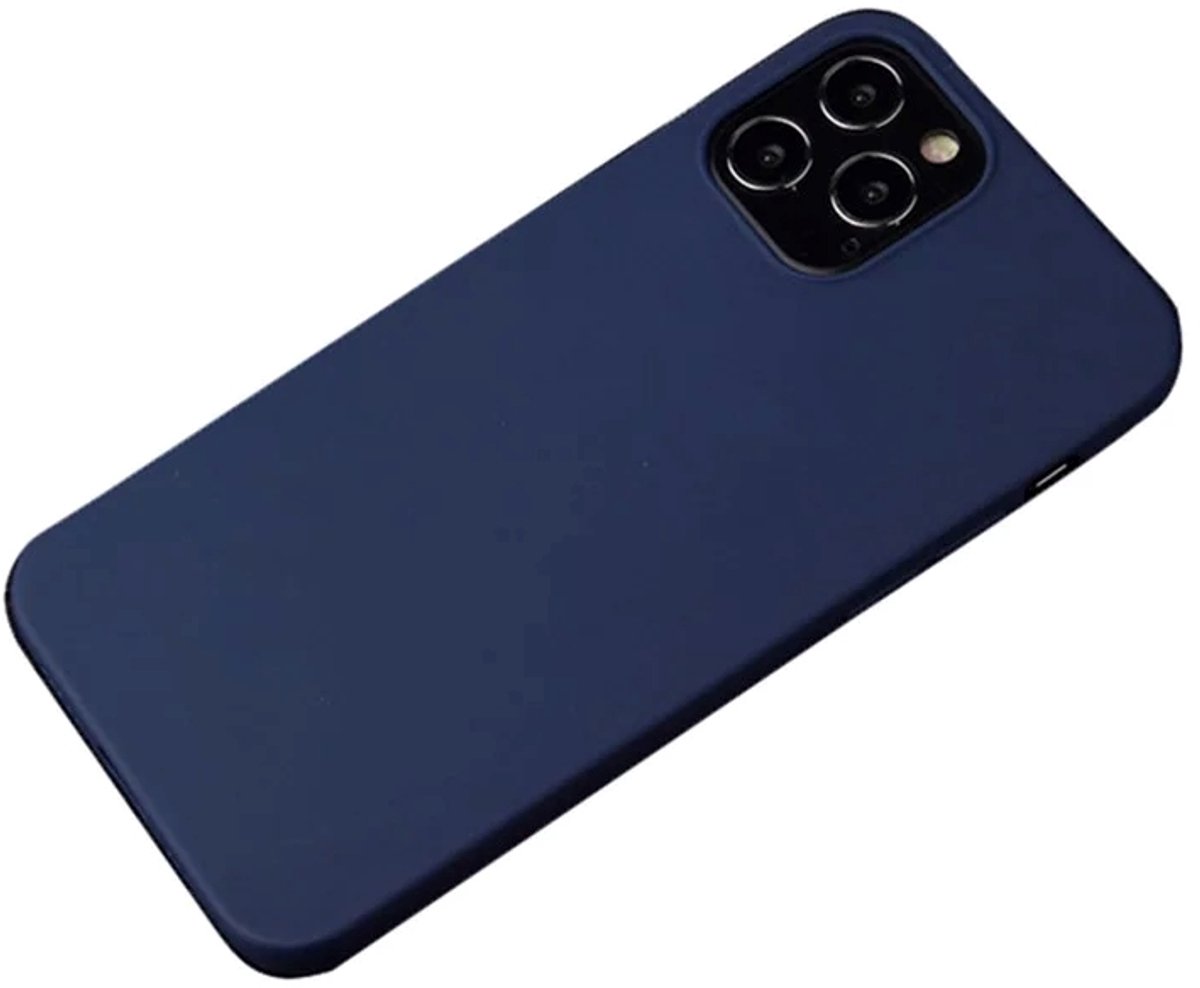 Cityhoesje - iPhone 15 Pro - Soft TPU Backcase - Matte Finish Coating Anti-Scratch – Blauw