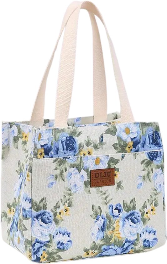Bovista Koeltas - Koelbox - Koelelementen - Coolbox - Auto - Lunchtas - Strand - Blauwe bloemen