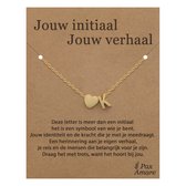 Collier Lettre K sur carte cadeau - Votre initiale, votre histoire - Acier inoxydable doré 45 cm - Pendentif initiale et cœur - Pax Amare