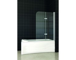 2-delige Draaibare Badwand 120 x 140 cm - 6 mm Veiligheidsglas - Plaatsing Links of Rechts - Anti-kalk Coating