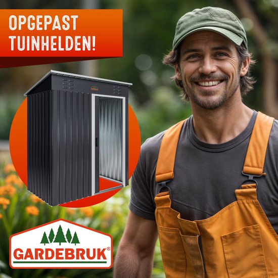 Abri de jardin acier zingué 164x84x182cm porte coulissante cabane outils cadenas