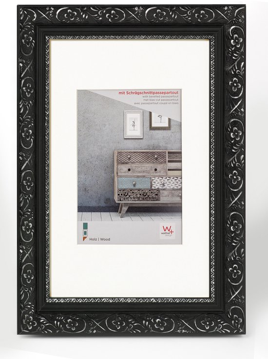 Mein Landhaus Vintage fotolijst Toscane van echt hout in rustieke shabby-chic look (wit/bruin), traditionele houten lijst in landelijke stijl - natuurlijk mooi! (40 X 40 cm
