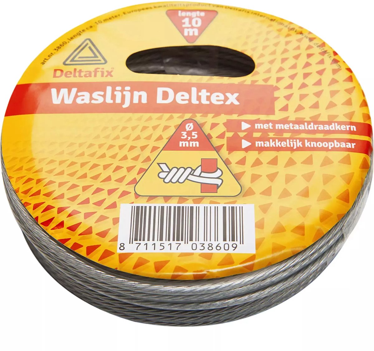 Goedkoopste Deltafix Waslijn 10M. metaaldraadkern 3.5mm. Deltex.